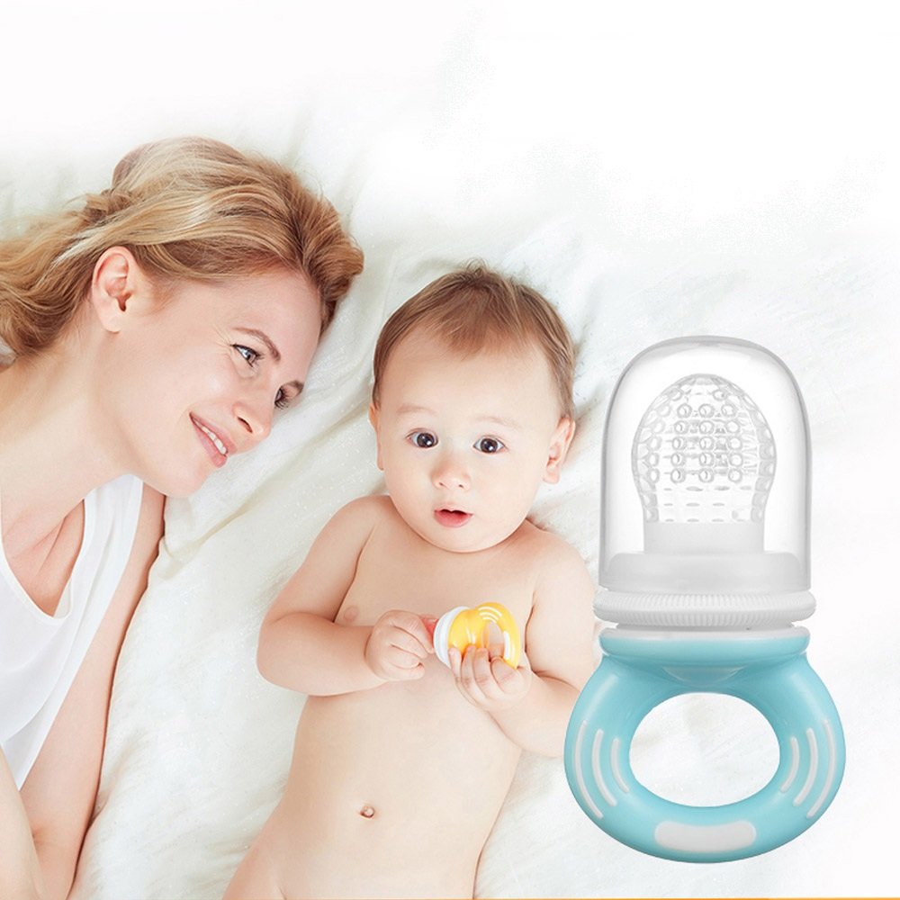 SpiderJuice Silicone Rikang Fresh Fruits Food Infuser Feeder Pacifier Teether For Toddlers, Kids, Babies, Infants Etc Comes With Extra Nipple (Single Set, Random Color),Multicolor