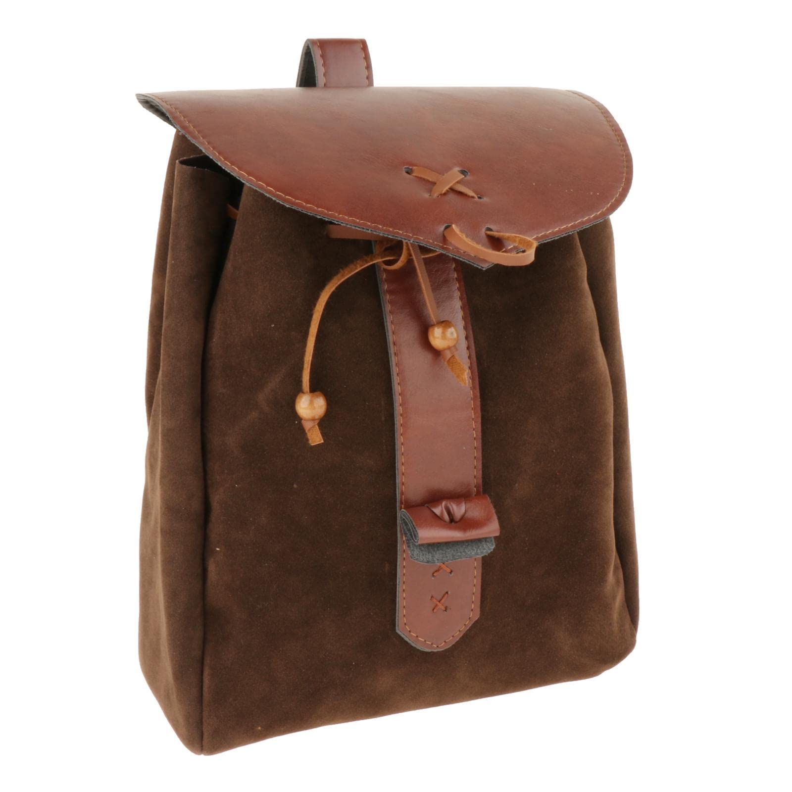 Retro Pouch Bag Style Backpack Pockets Cosplay Costume Brown 2-image-40