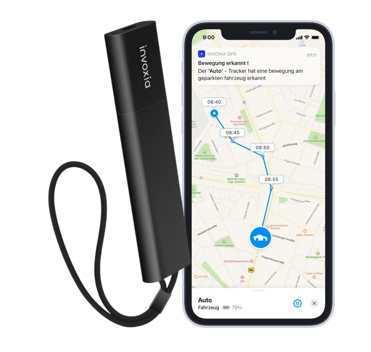 Invoxia GPS-Tracker — Echtzeit-Tracking mit kostenlosem 1-Jahres-Abo