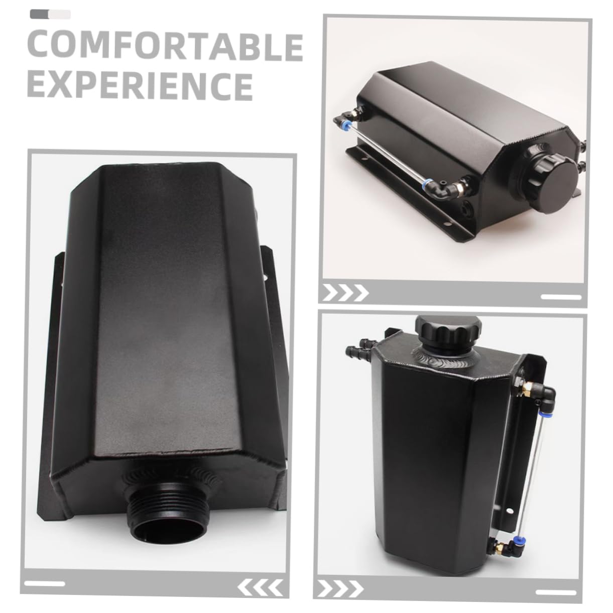 Séparateur D'huile 2 L en Acier et Aluminium pour Récupération D'huile Moteur, Gestion, Réservoir de Récupération Adapté à Voiture et Liquide de Refroidissement