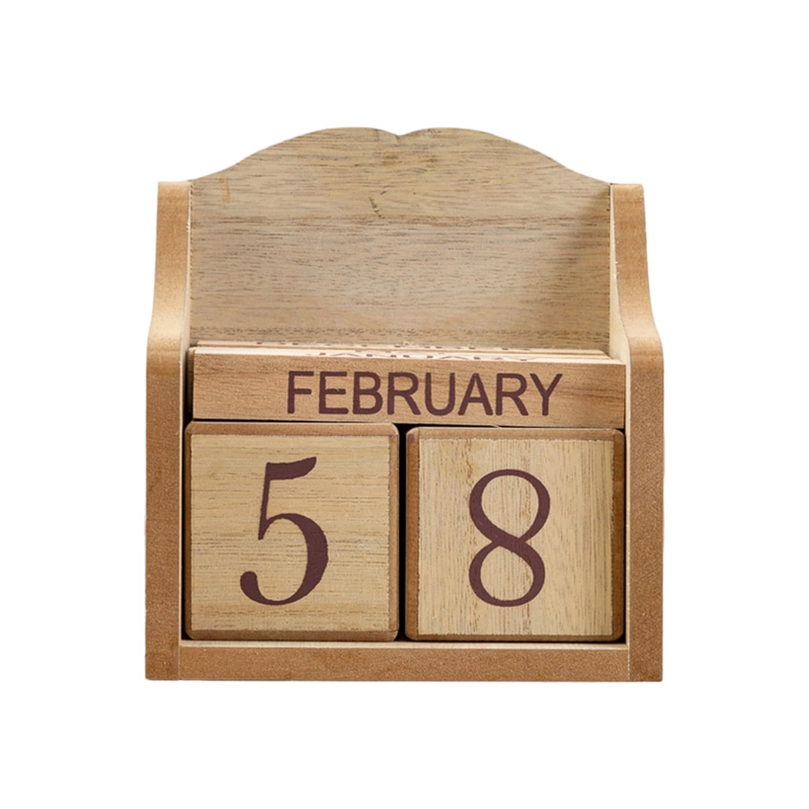 Xjdzineq European Pastoral Styles Adjustable Wood Block Permanent Calendar Desktop Decoration Farmhouses Aesthetic Desk Ornament Wooden Vintage Block Permanent Calendar
