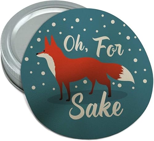 Oh For Fox Sake - Abridor de tapa de goma redonda antideslizante para tarros, diseño divertido en verde azulado