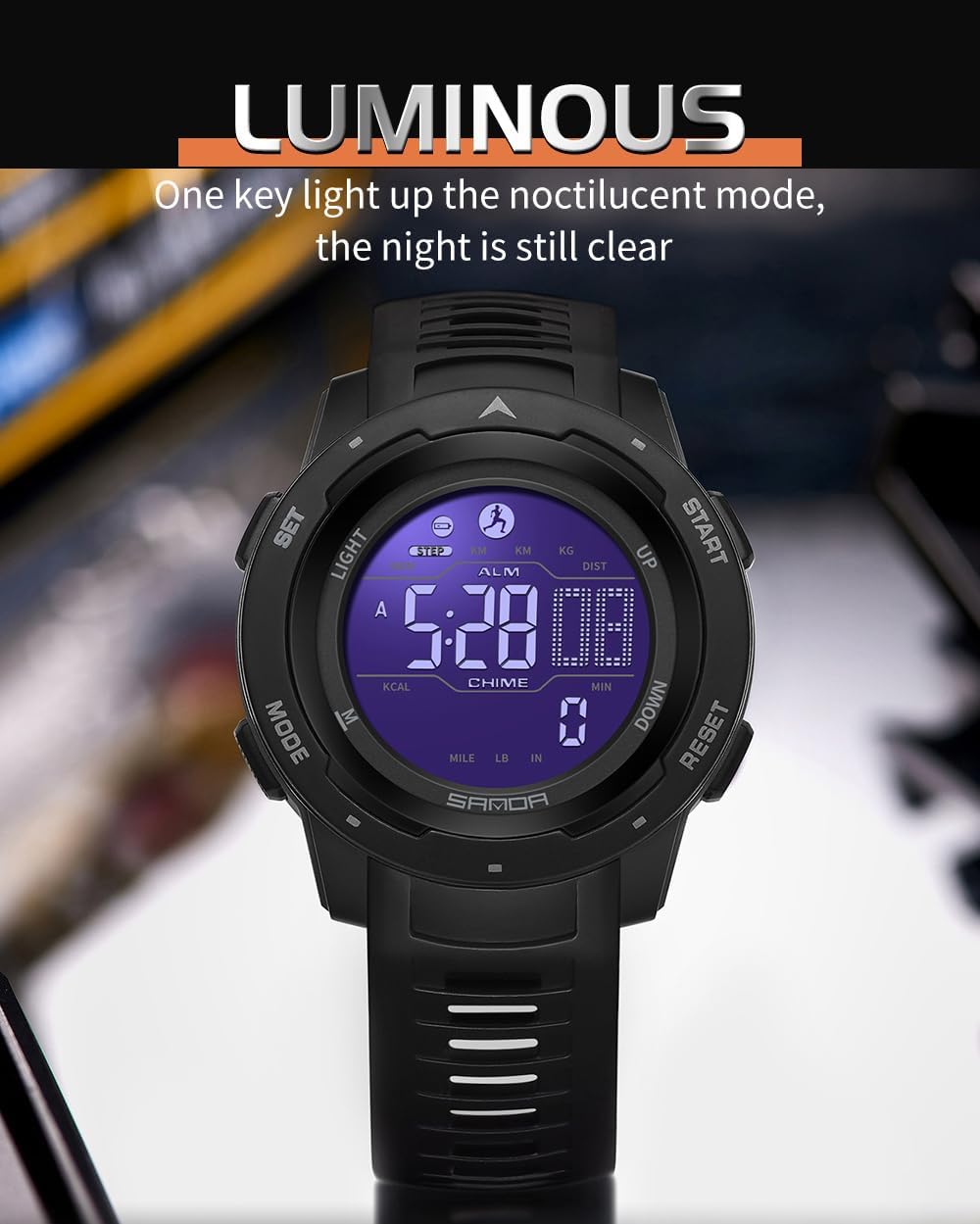 FANMIS Men Pedometer Watches Military Multifunctional 50M Waterproof Digital Outdoor Sports Watch