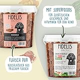 Fidelis - Pferdeburger Häppchen Kürbis & Birne für Hunde im praktischen 1kg-Eimer - Luftgetrocknete Hunde Leckerlis aus 100% natürlichen Rohstoffen