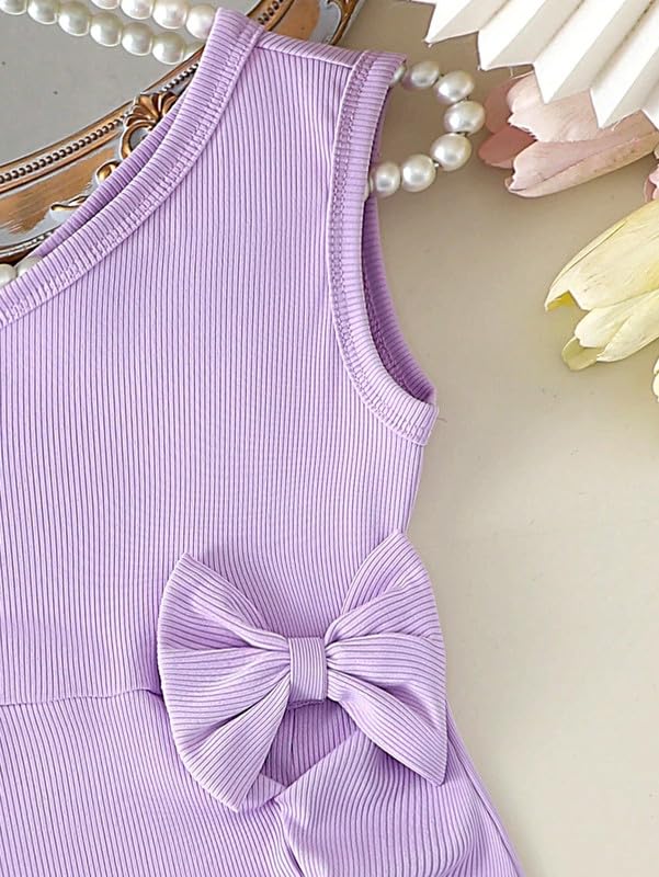 Image of Niren Enterprise Printed Knee Length Sleeveless Asymmetric Neck Stylish Girls Party Dress