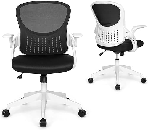 CAPHAUS Silla de oficina ergonómica abatible, silla de escritorio acolchada de malla transpirable, soporte lumbar, silla giratoria con ruedas, disponible en Yaxa El Salvador