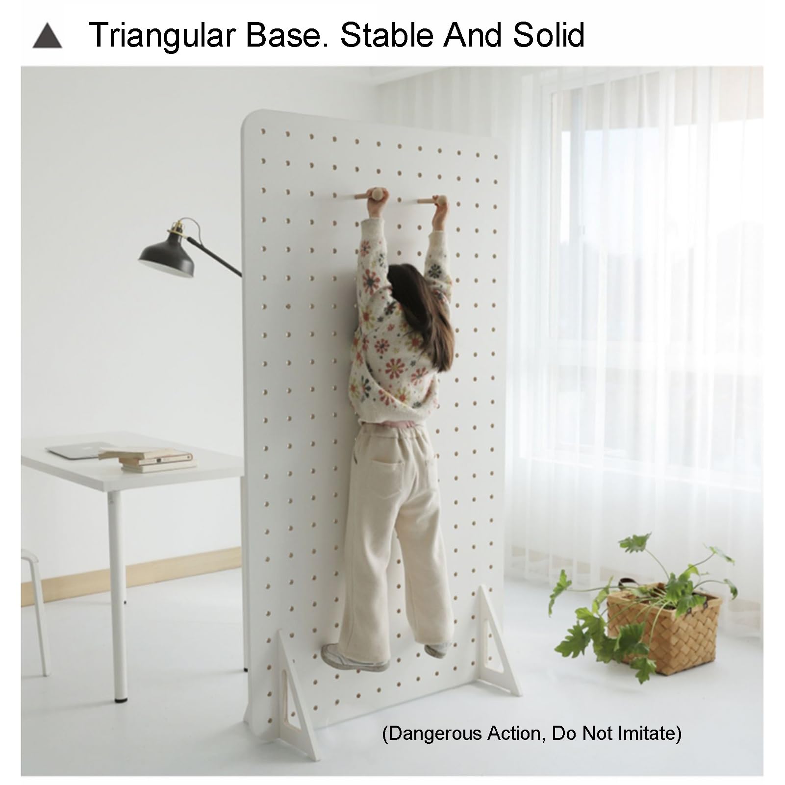Peg Board-Raumteiler, Pegboard-Ausstellungsständer aus Holz, freistehende Pegboard-Bildschirme mit Stützfüßen, für Handelsmessen, Kunsthandwerksmessen, Heim-Wand-Organizer (weiß, Stil 2)