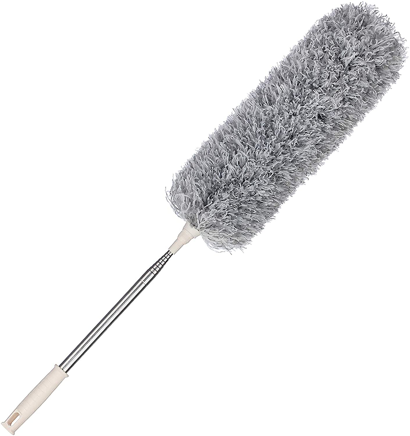 ExceforeExtendable Cleaning Microfiber Steel Telescopic Feather Duster with Bendable and Window Slot Cleaning Brush Hand