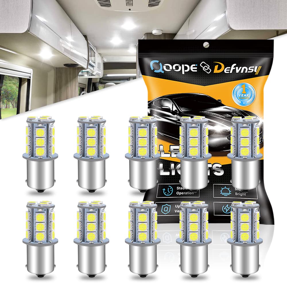 DefvnsyP21W 1156 BA15S LED Bulb, Super Bright White 6000K, 2W 12V Bulbs for RV Lights, Backup, Reverse Lights, Turn Signal Light, DRL Lights, 1003 1141 7506 Car Bulb Light Replacement (Pack Of 10)