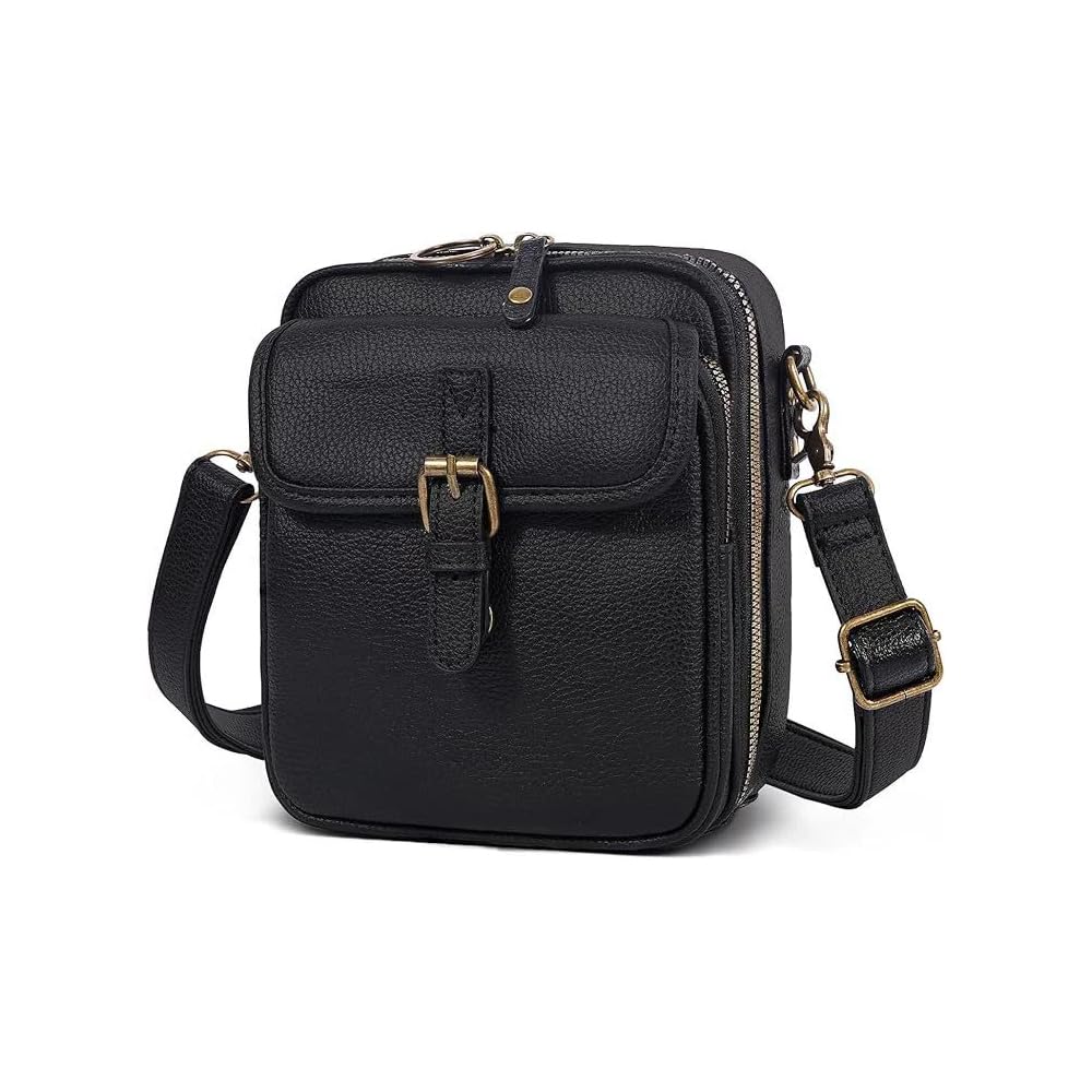 Bolsos cruzados de piel sintética para mujer, Bolso bandolera antirrobo, Bolso de hombro ajustable