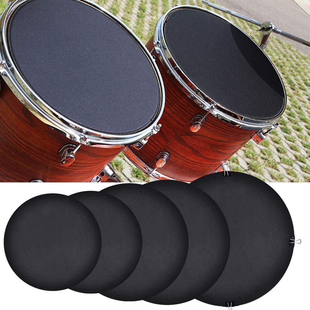 Sourdines Pour Batterie Silencer Drum Set Pads Mute Cinq Tambours Trois Cymbales Jazz Drum Mute Pad Drumming Pratique En Caoutchouc Pad Set 10piece Set Noir
