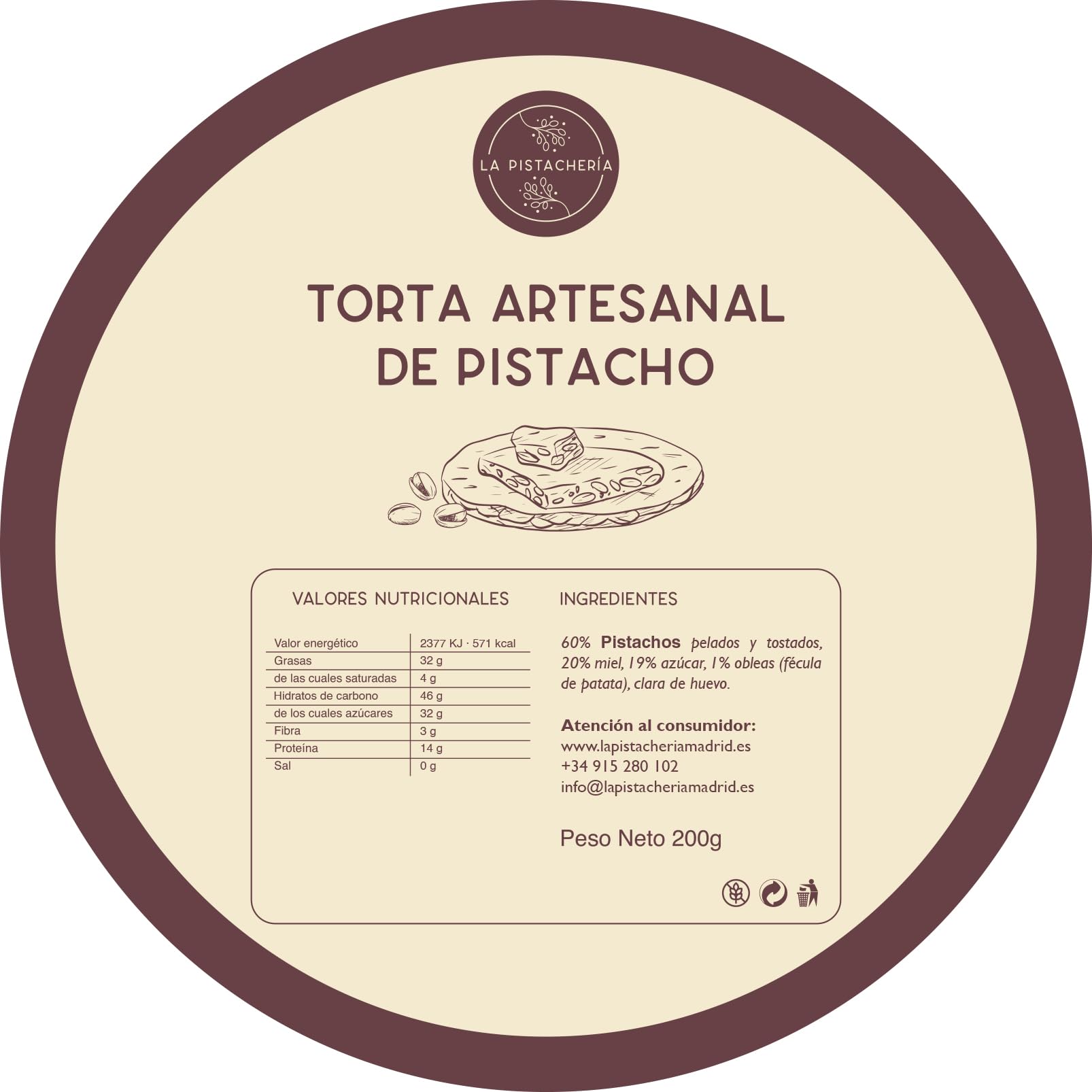 Torta Imperial Artesanal de Pistacho Gourmet Postre Tradicional Español Ingredientes Naturales Sin Gluten Delicada Textura con Miel Navideño Snack Dulce Saludable Repostería
