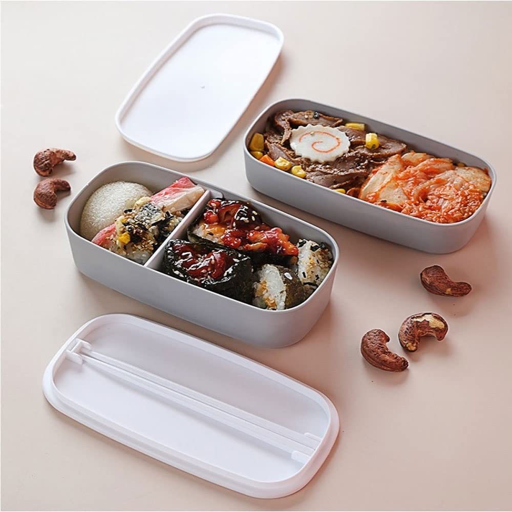 Contenitore per Il Pranzo a Due Strati, Impiegato, Studente, Portatile, per Esterni, a Prova di perdite, Contenitore per Alimenti, Accessori da Cucina (Wit)
