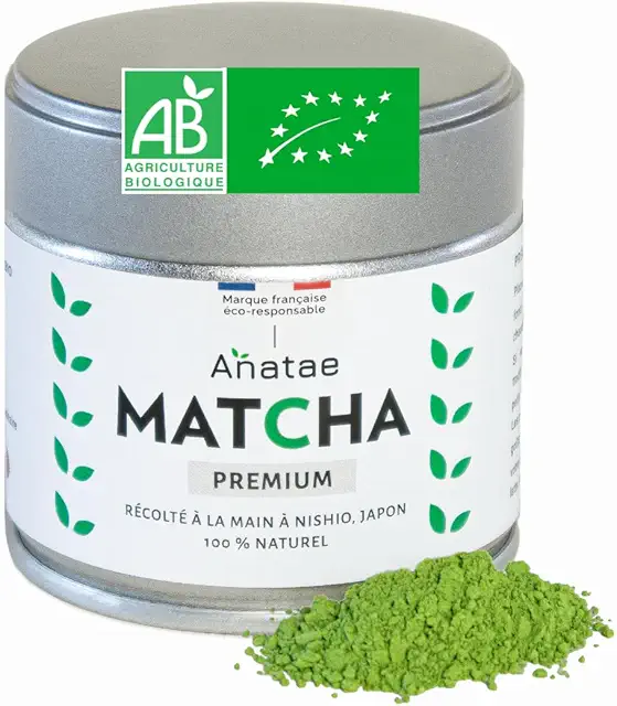 Anatae Thé Matcha Bio Premium - Poudre de Thé Vert Japonais, Amertume Discrète