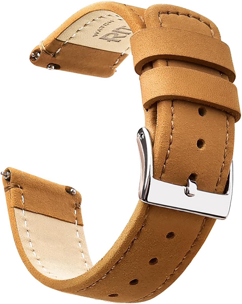 Ritche Regalo de Navidad Correa de reloj de cuero de liberación rápida Correa de reloj de cuero 18 mm 19 mm 20 mm 21 mm 22 mm 23 mm o 24 mm para hombres y mujeres, regalos de elefante blanco, rellenos de medias para hombres