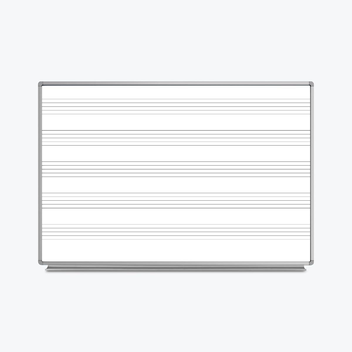 Classroom Basics 123-WB7248M Wall-Mount Dry Erase Music Whiteboard, 72" W x 48" H Magnetic White Board for Wall, Permanent Staff Lines, Aluminum Marker Tray, Painted Steel Surface