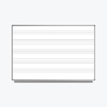 Classroom Basics 123-WB7248M Wall-Mount Dry Erase Music Whiteboard, 72" W x 48" H Magnetic White Board for Wall, Permanent Staff Lines, Aluminum Marker Tray, Painted Steel Surface
