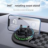 Antirutschmatte Auto, Silikon Auto Antirutschmatte Handy, Multifunktionaler Handyhalter, 360° Drehbar Anti Rutsch Armaturenbrett Matte mit Parknummer Autodekorationen (A)