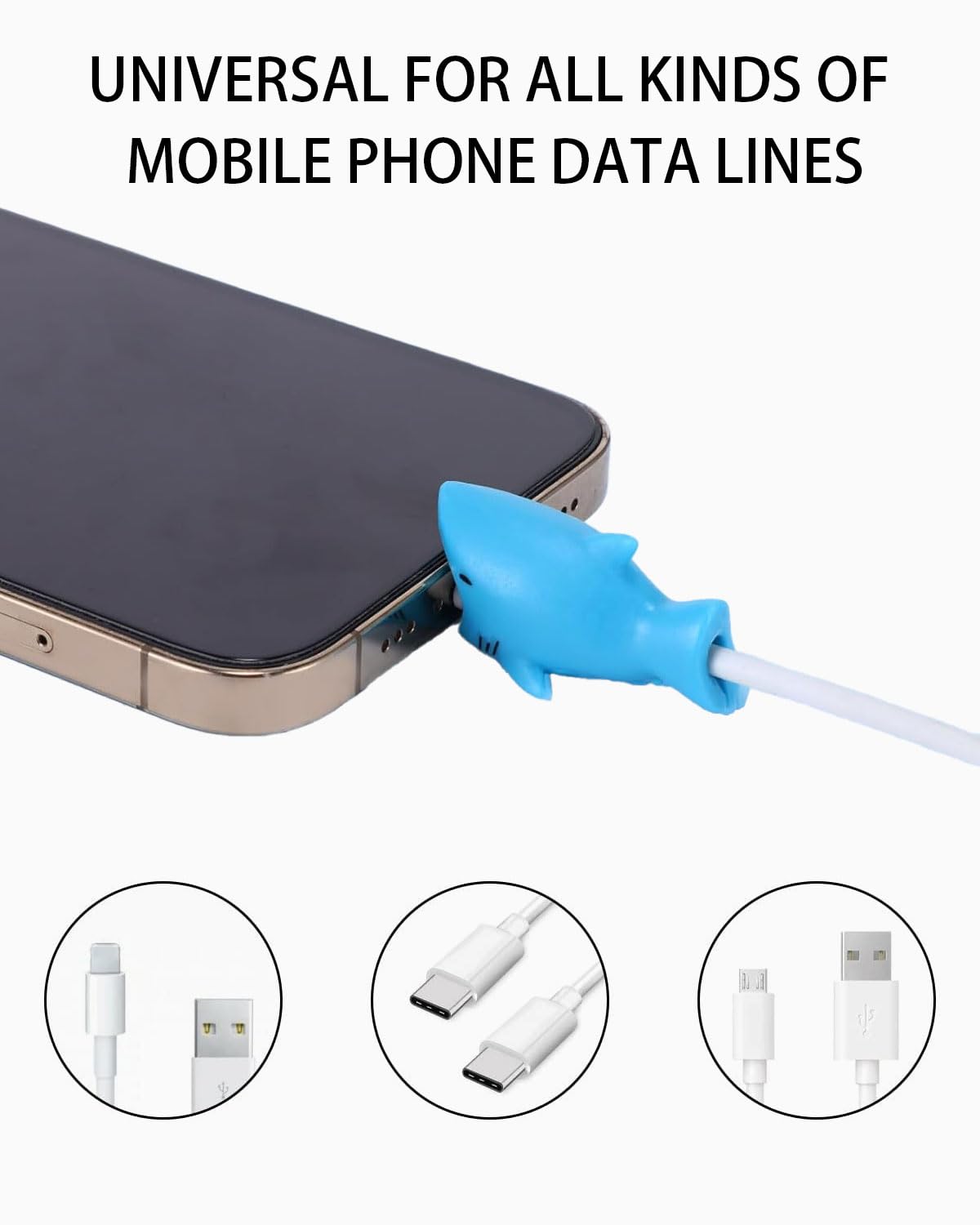 6pcs Cable Protector, Copertura Protettiva per Cavi Dati Animali, Protezione per Cavo per Morso per Cavo, Adatto per la Maggior Parte Delle Linee Dati per Telefono Cellulare