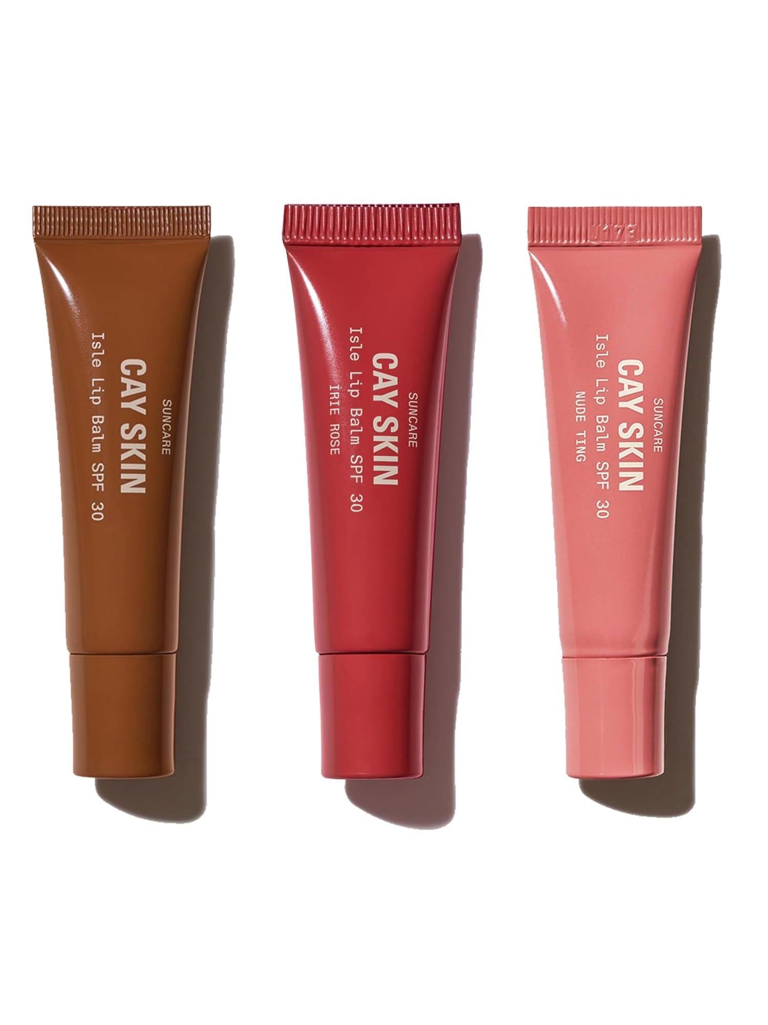 Cay Skin Isle Lip Balm SPF 30 – High Shine, Hydrating + Sheer Lip Gloss in Vanilla Brown Sugar Flavor – Formulated with Natural Ingredients for All Skin Tones – 3-Pack, Bad Gyal Berry, 1.05 oz