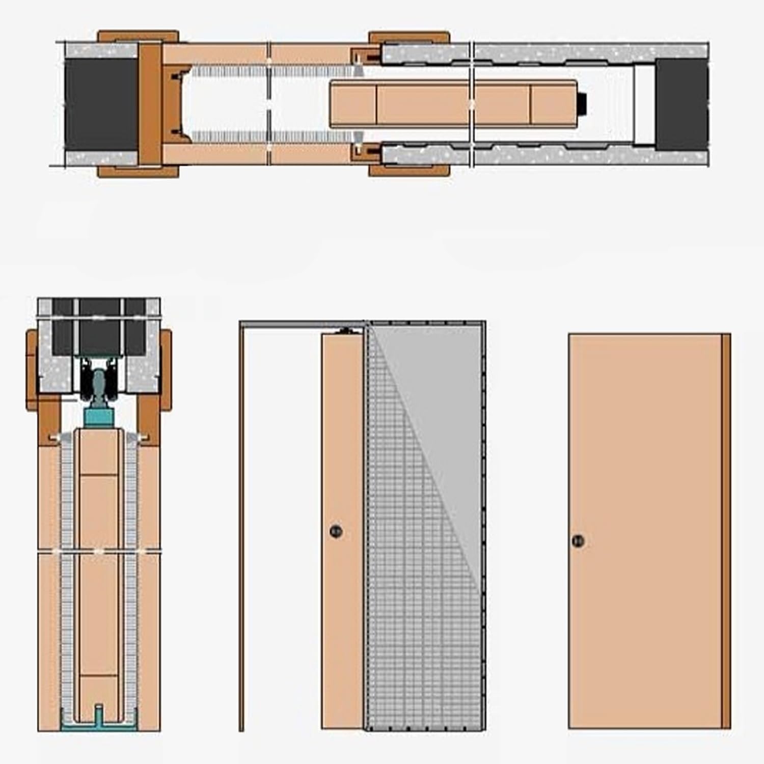 ALLINOX Controtelaio Per Porte Scorrevoli Anta Unica In Acciaio ZINCATO Per Cartongesso Sistema Porta a Scomparsa Telaio Salvaspazio Da Interno MADE IN ITALY (700x2100x100)