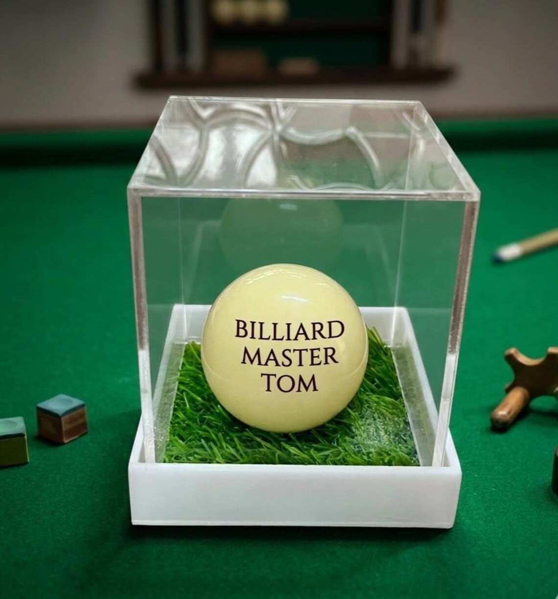 Personalized Pool Ball with Custom Engraving, Monogrammed Cue Ball 57mm, Gifts for Billiards Enthusiast, Sports Gift, Festive Spirit with Display Acrylic Box-image-8