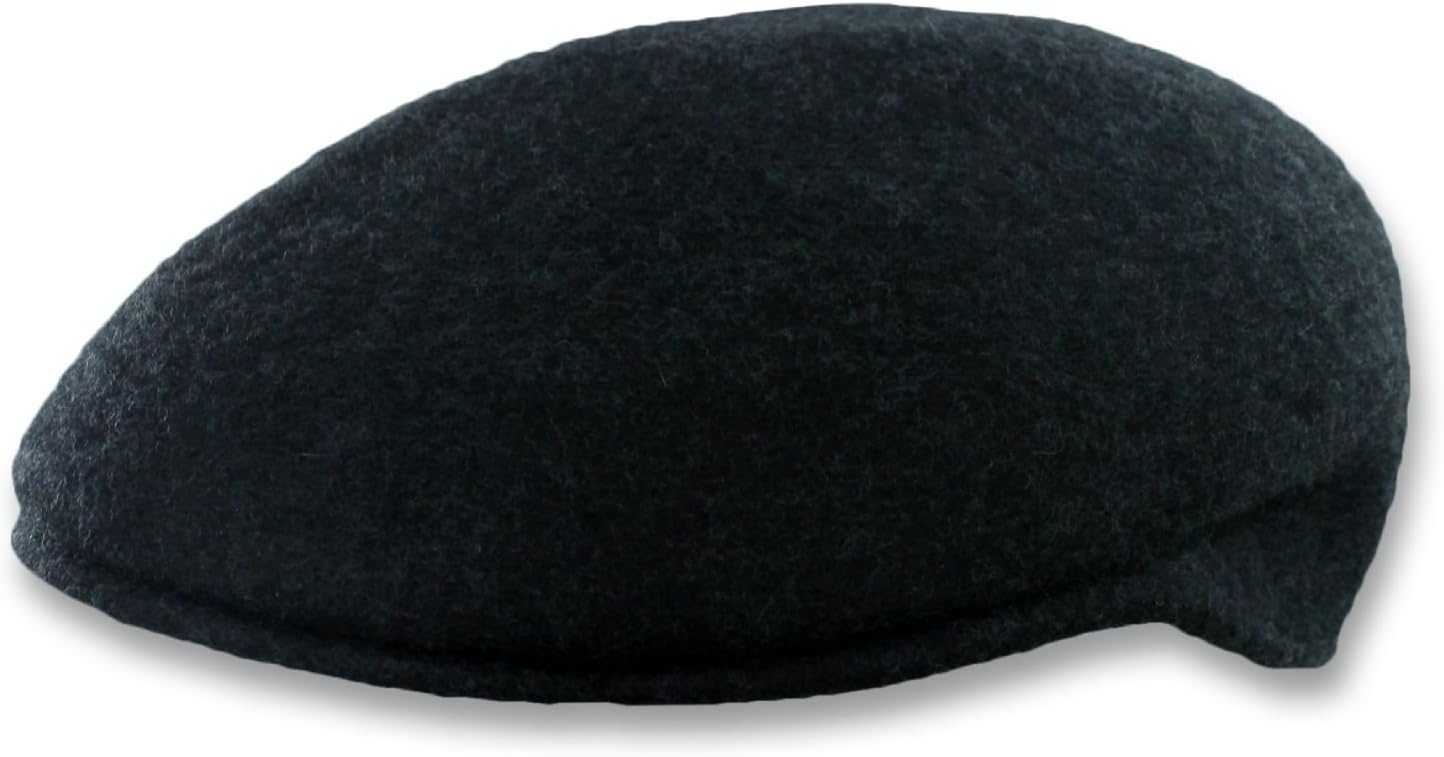 Crushable Wool Felt Ascot Cap, Flat Newsboy Ivy Hat, Gatsby Golf Cabbie Charcoal Gray