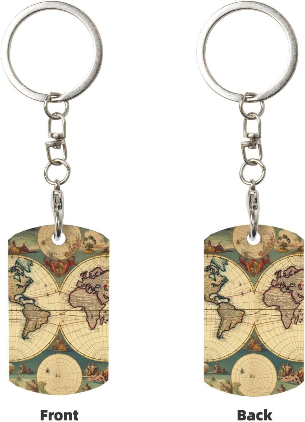 Personalized Keychain Gift Stainless Rectangle Photo Key Fob for Women Men image 2
