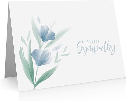 Tarjeta de condolencias (12 tarjetas y sobres en blanco) con tarjetas de condolencias