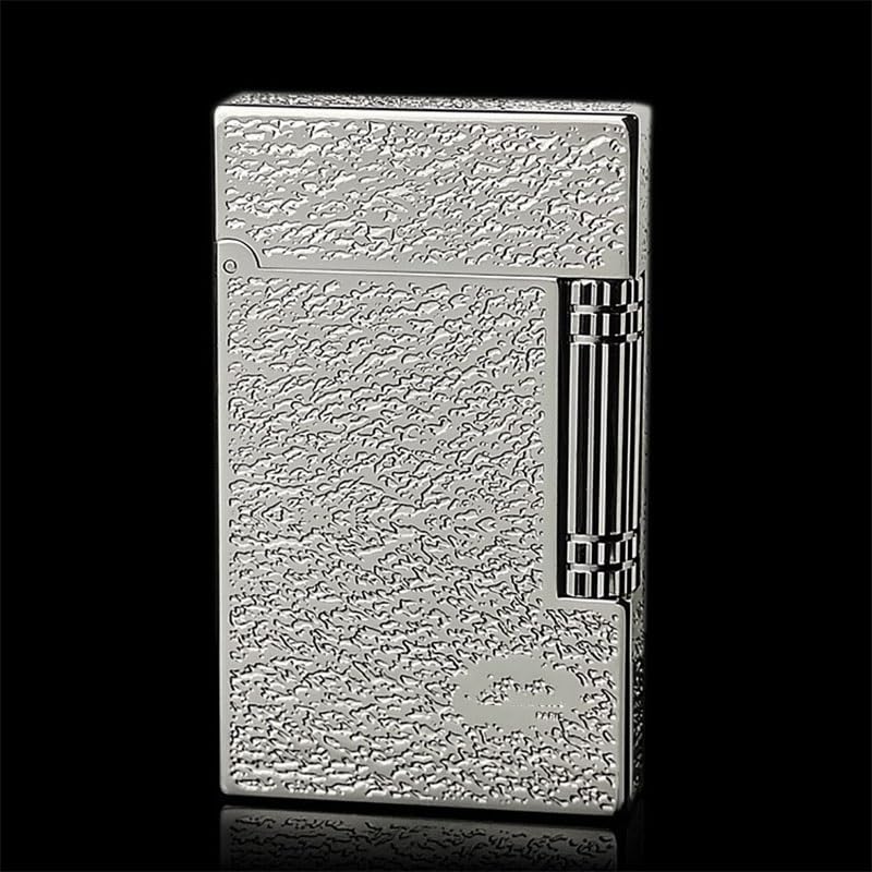 Retro ultra-thin copper integral lighter classic flip cover with sound high-end grinding wheel side-slide ignition lighter soft flame