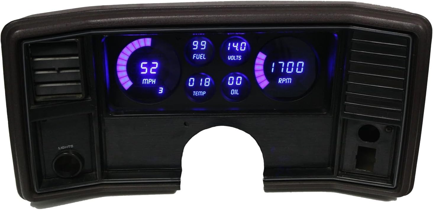 Chevy Monte Carlo/El Camino 1978-1988 Digital Dash Gauge Panel - Direct Fit Solution for Precision Accuracy - Long Lasting Bright Blue LEDs - USA Made Quality Upgrade (DP9002B)