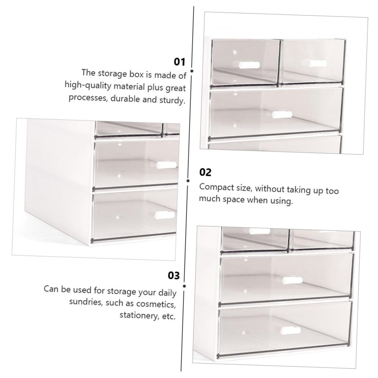 Gatuida Caja de Maquillaje Organizador Cajón para Escritorio Caja para Guardar Artículos Diversos de Material Transparente Contenedor para Guardar Maquillaje Cajón Multicapa
