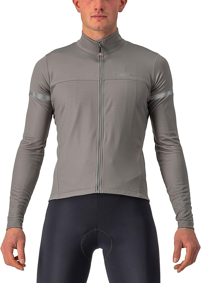 CASTELLI Men's Fondo 2 Jersey FZ, Fleece Insulated Long Sleeve Zip Up with High Collar for Road and Gravel Biking I Cycling