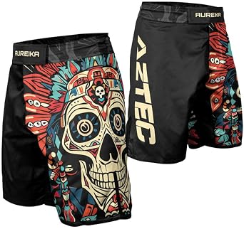 Aztec Mens Fight Shorts MMA Jiu Jitsu Combat Shorts Boxing Trunks for Training Kickboxing
