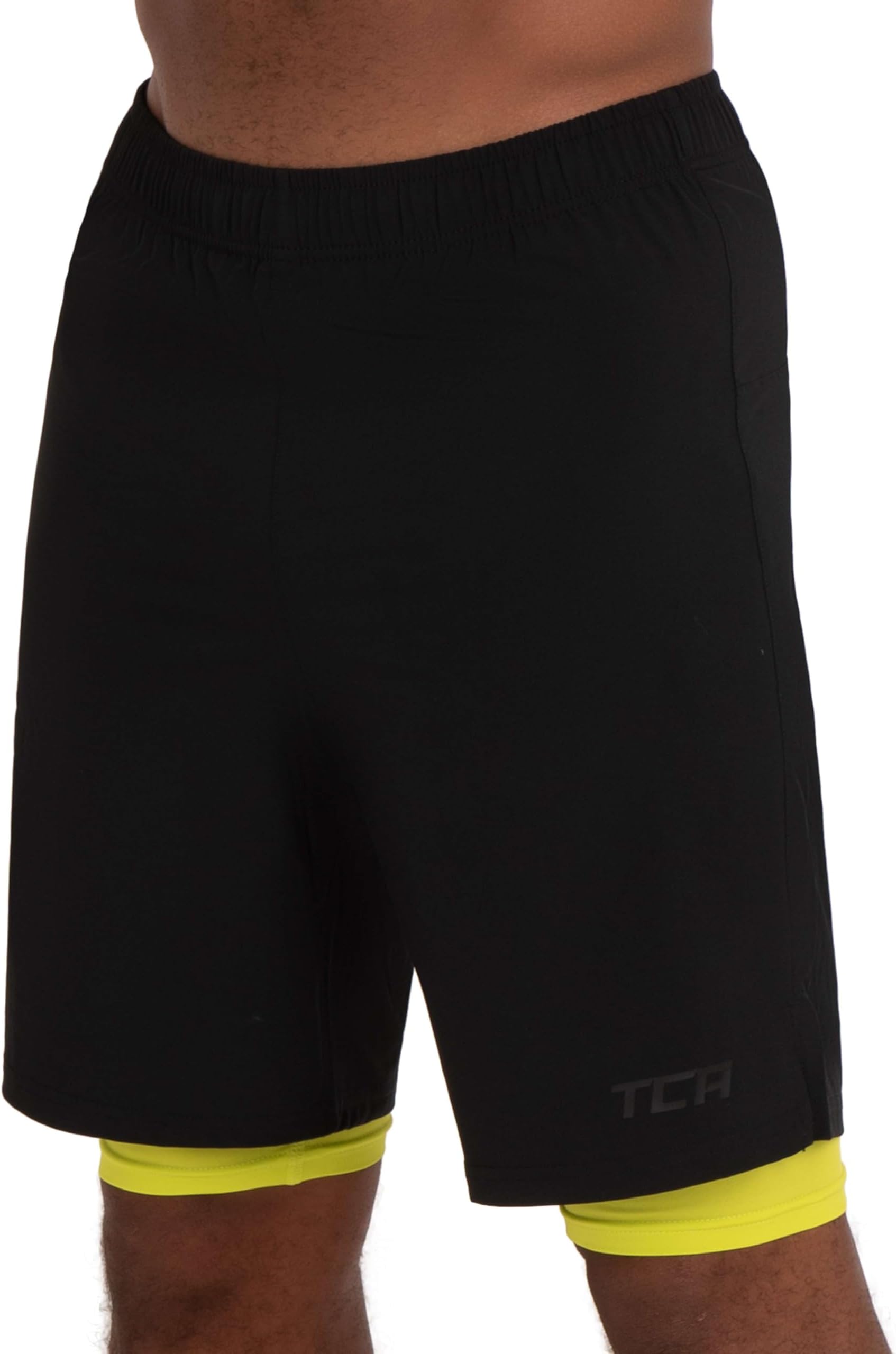 TCAUltra 2 in 1 Compression Shorts Men Running Gym Shorts for Men with Back Zipped Pocket
