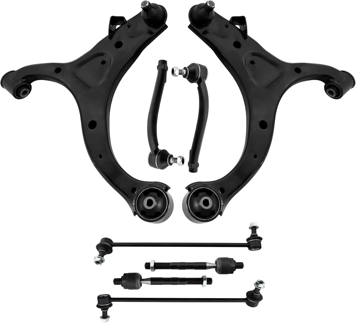 Front Suspension Kit t for Hyundai Santa Fe 2007-2012, Kia Sorento 2011-2013, Front Lower Control Arms Ball Joint Assembly Driver Passenger Side Tie Rod End Sway Bar Link Kit Replacement 8Pcs