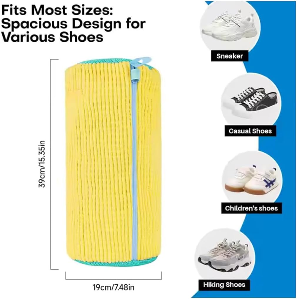 Shoe Laundry Cleaning Bag for Sneakers Tennis Shoes, 1pc Shoe Washing Machine bag, 2 Pairs of Adjustable Shoe Trees, 1 Cleaning Shoe Brush, 1 Bag for Drying Shoes, bolsa de zapatos para lavadora