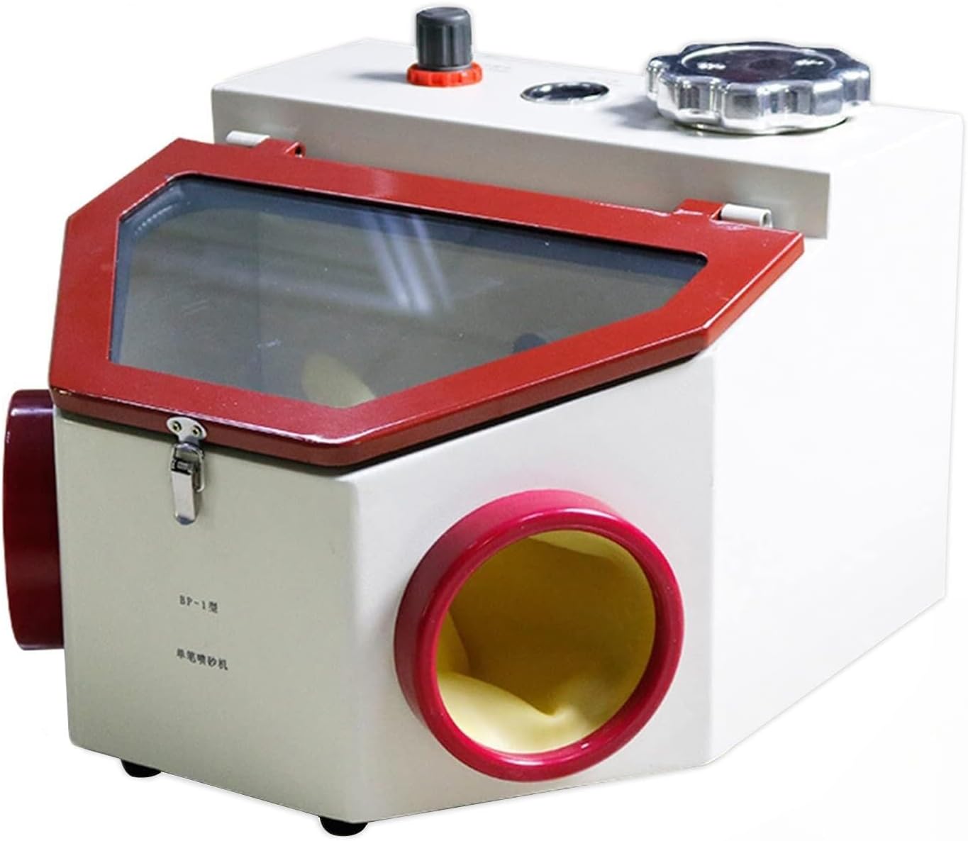 Sandblasting Cabinet,Double-Pen Fine Sand Blasting Machine,Lab Sandblaster Sandblasting Cabinet,LED Light and Large View Window Sandblaster Machine