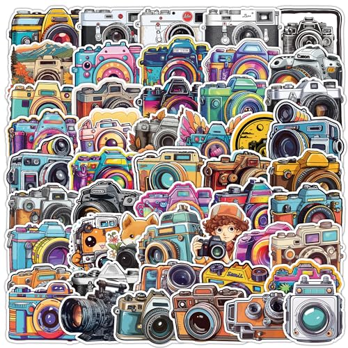 50 Pcs Vintage Camera Waterproof Stickers Pack