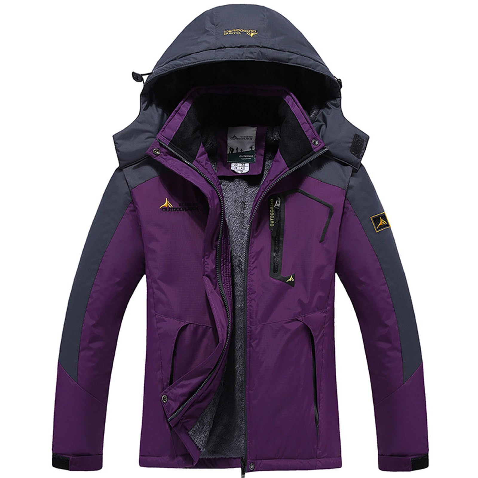 Damen Winterjacke Skijacke Warm Gefüttert Wasserdicht Atmungsaktiv mit Abnehmbarer Kapuze Wasserdichte Winddichte Outdoorjacke Funktionsjacke Snowboardjacke Softshelljacke Wanderjacke Winter Outdoor