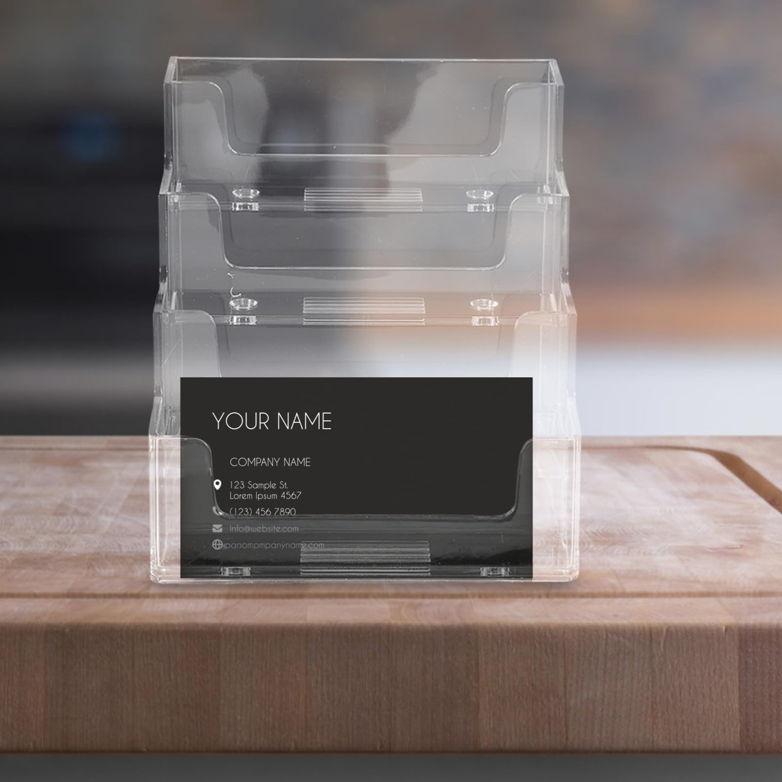 NUOBESTY 5stücke Desktop Karten Aufbewahrungsbox Für Visitenkarten Transparente Karten-organizer Für Büro Und Veranstaltungen Lagige Robuste Kartenhalter Für Ordentliche Präsentation