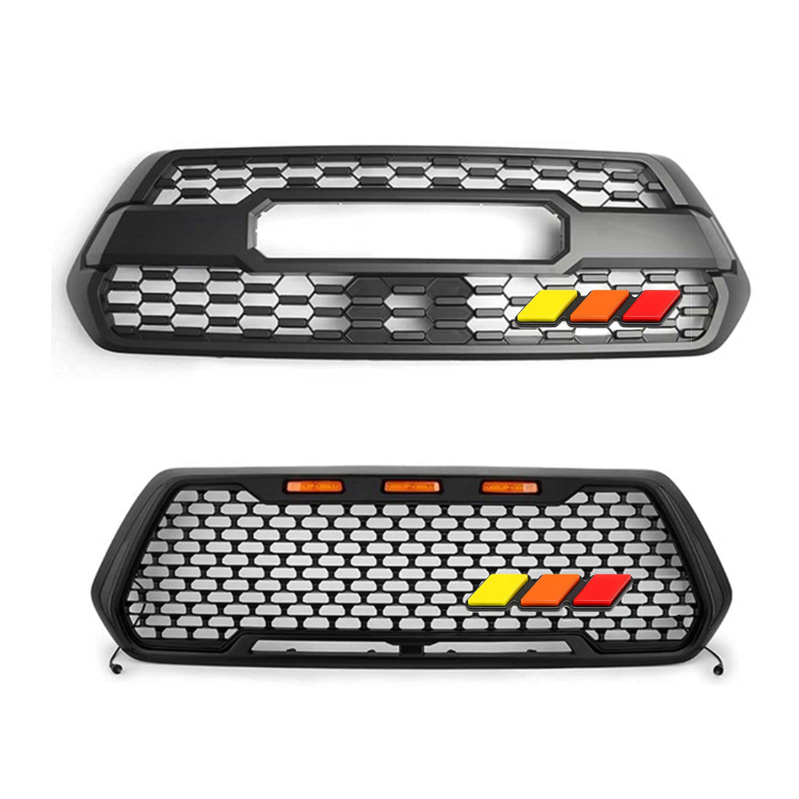 Amazon | 3色グリルバッジエンブレム アメリカ国旗装飾アクセサリー 車 