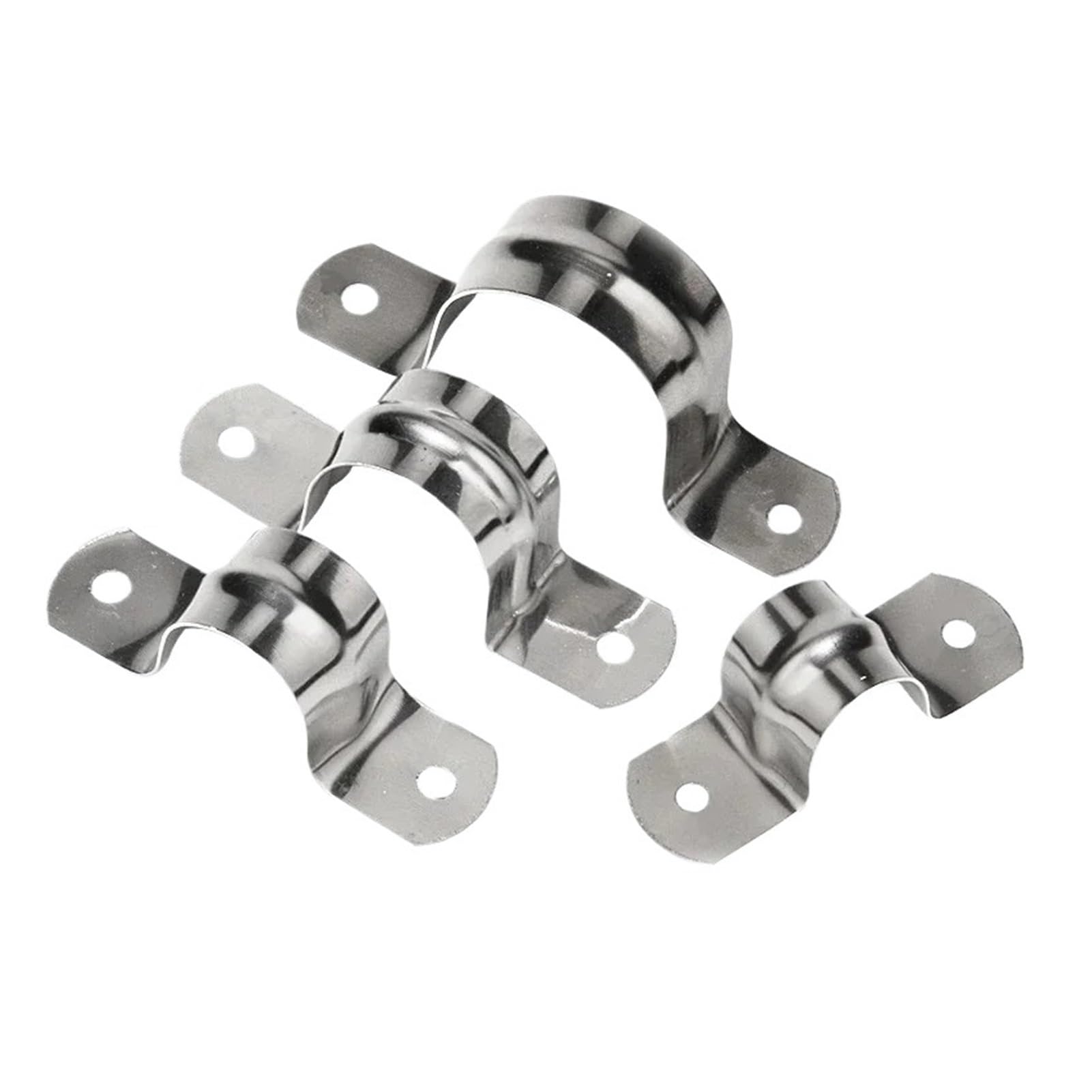 DWAMMEBRS Pipe Clamps 10Pcs Stainless Steel U Type Water Clamp Horseback Saddle Throat Hoop Bracket(M16(wide 18mm))