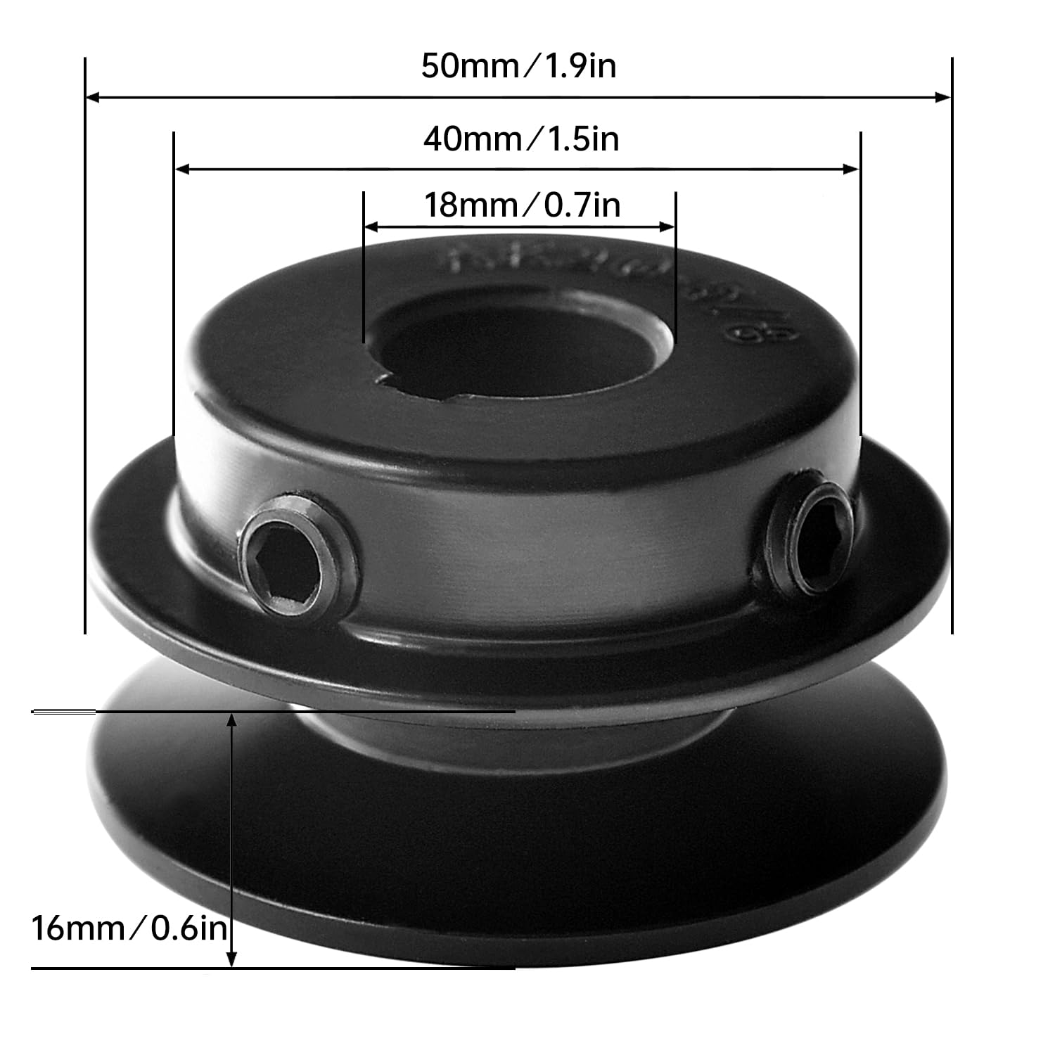 Single Groove V-Belt Pulley - 2.05" OD, 5/8" Fixed Bore, Cast Iron Sheave For A-Section Belts