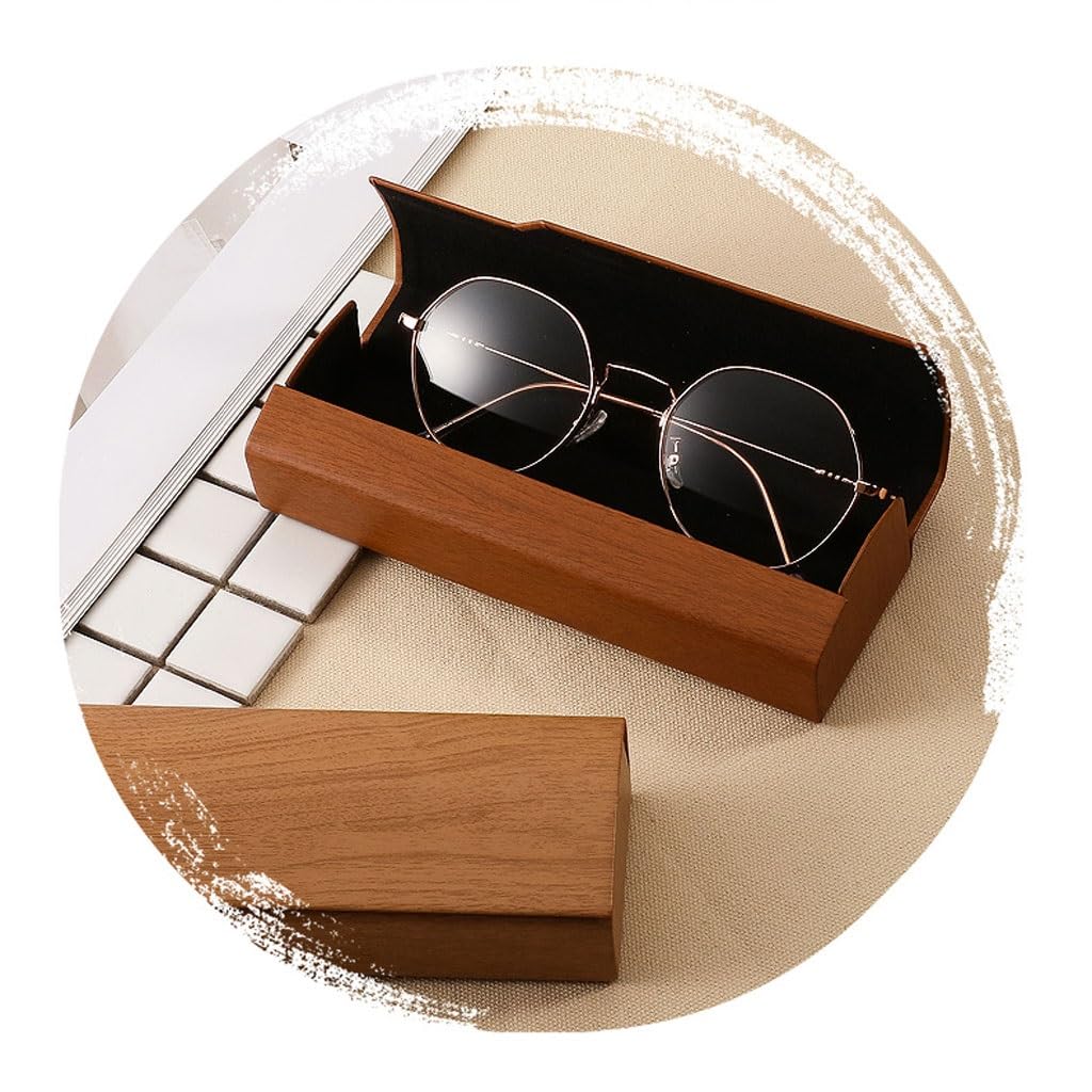 ENGENDER Sonnenbrillenetui Brillenetui, hochwertige tragbare Damen-Ins-Retro-einfache Herren-Aufbewahrungsbox for leichte Augensonnenbrillen