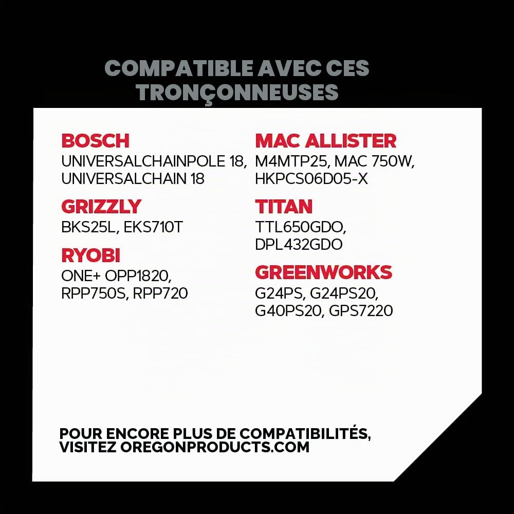 OREGON PS750 - Élagueuse sur Perche Télescopique 230V, Électrique et Filaire, Longue Portée & Lot de 3 Chaînes d'Élagueuse sur Perche pour Guide-Chaîne de 8" (20 cm), 33 Maillons d'Entraînement
