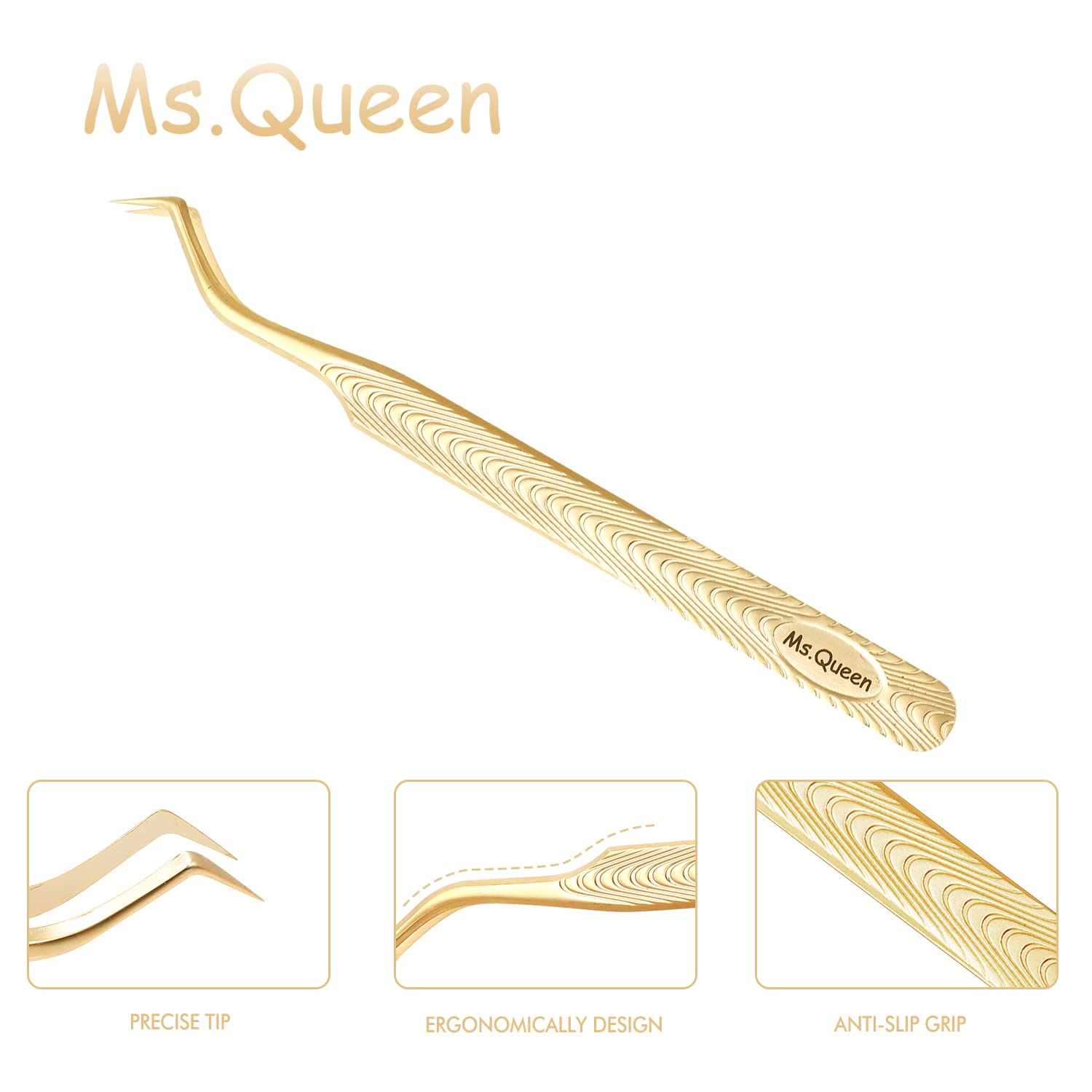 Ms.Queen Eyelash Extension Tweezers - Precision Lashing Tools