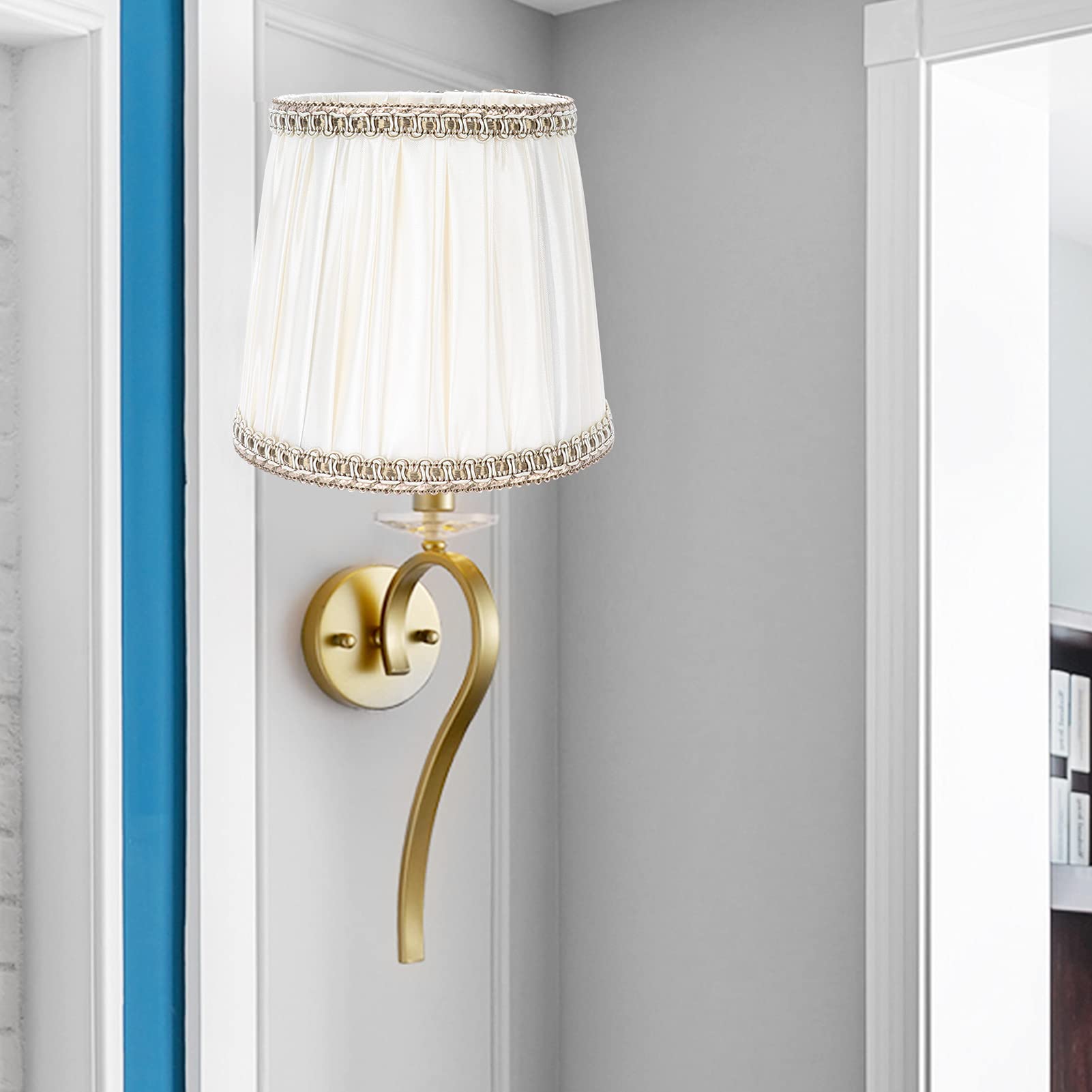 lyrlody Coprilampada da Tavolo Moderno con Paralume in Tessuto da 6 Pezzi, Lampadario con Paralume in e Tessuto per Viti E14 Accessori per la Casa