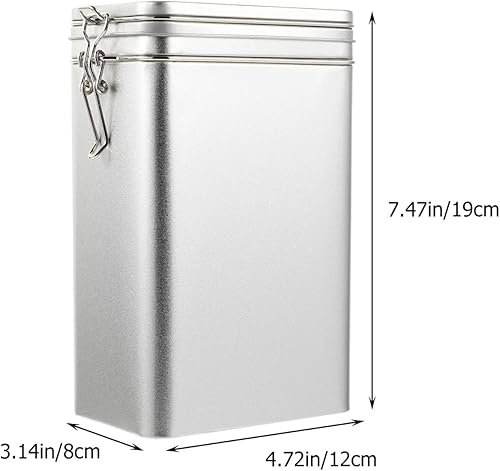 Miniatura 8 de 1 tarro de almacenamiento hermético de grano de café plateado, recipiente hermético de almacenamiento de alimentos para café, té y aperitivos,
