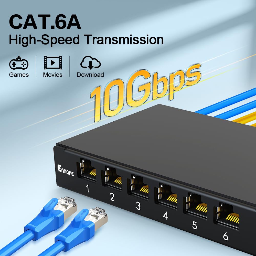 Snapklik.com : Enmane 6 Port Patch Panel 05U CAT6A Keystone Patch Panel ...